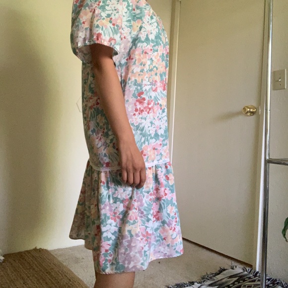 Goodtimes Vintage Floral Nap Dress Midi Length Made in Hawaii Size M/L - Picture 8 of 14